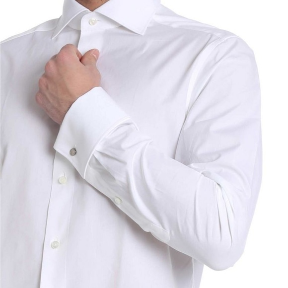 double cuff white shirt